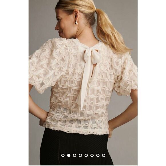Anthropologie x Sarah Hann Karla Textured Top Size M - Picture 4 of 7